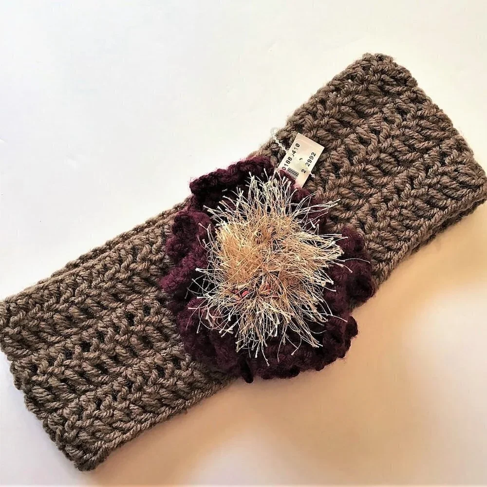BOHO BURGUNDY CROCHET HEADBAND
